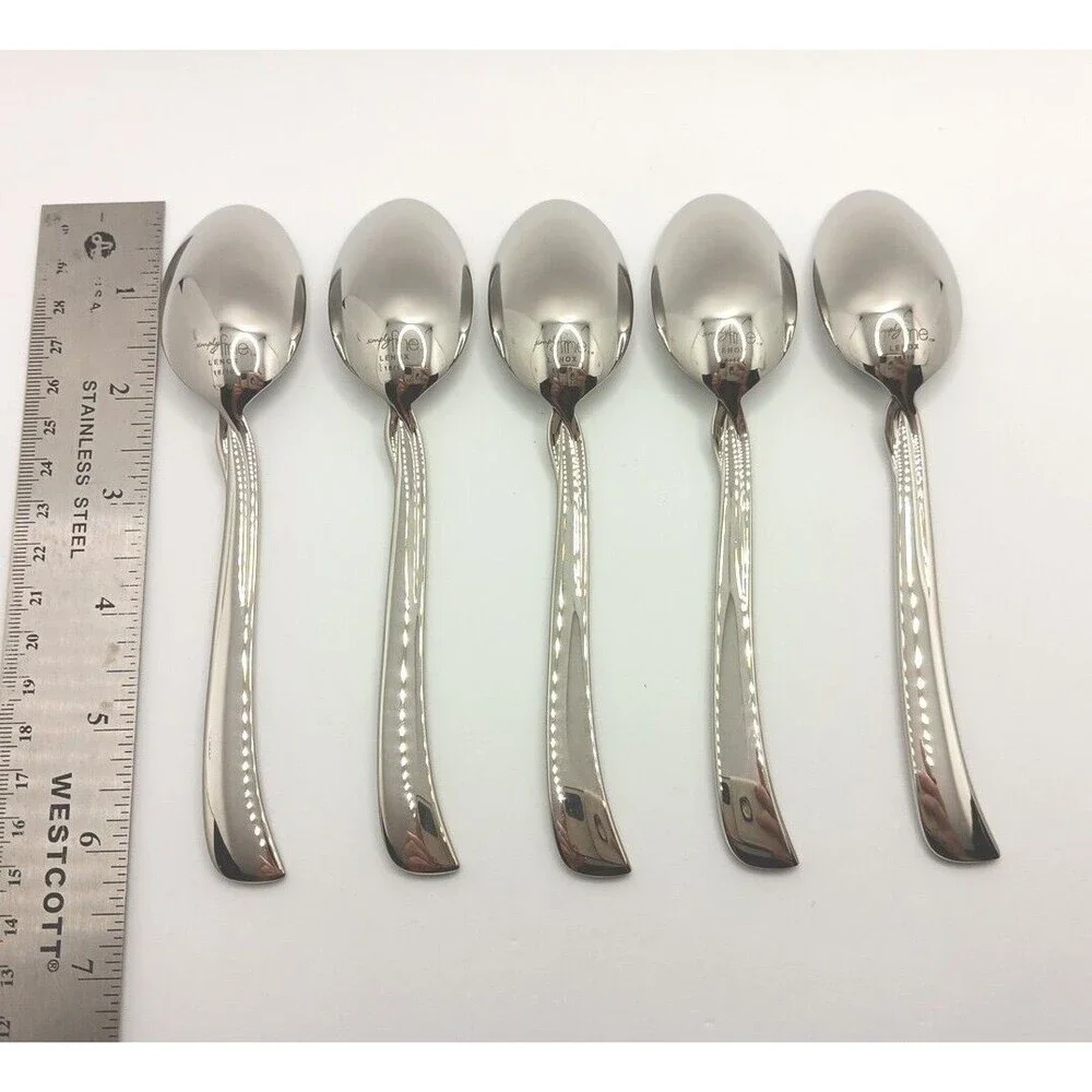 Lenox Simply Fine Twist 5 Piece Teaspoon Set 18/10 Stainless Vietnam New